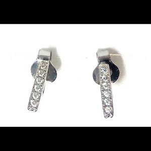 Small Sterling Silver Arrow Rhinestone Earrings.